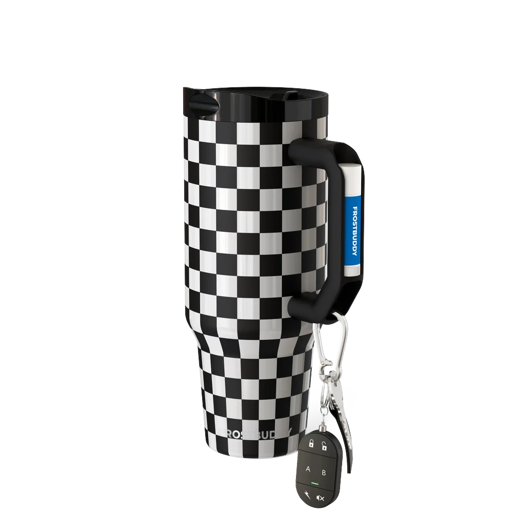 Thicc Buddy 40oz | Black & White Checkered